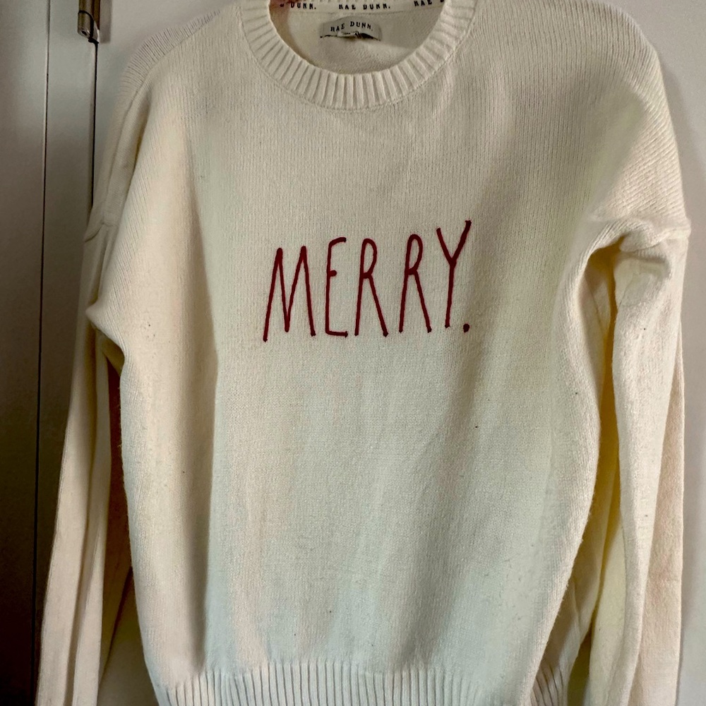 Rae Dunn Merry sweater, size L